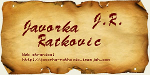 Javorka Ratković vizit kartica